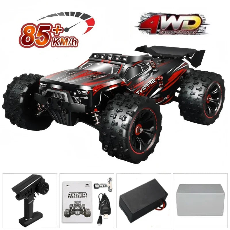 1:16 Scale High Speed RC Car - 85KM/H 4WD Monster Truck with LED Lights, Drift Racing
