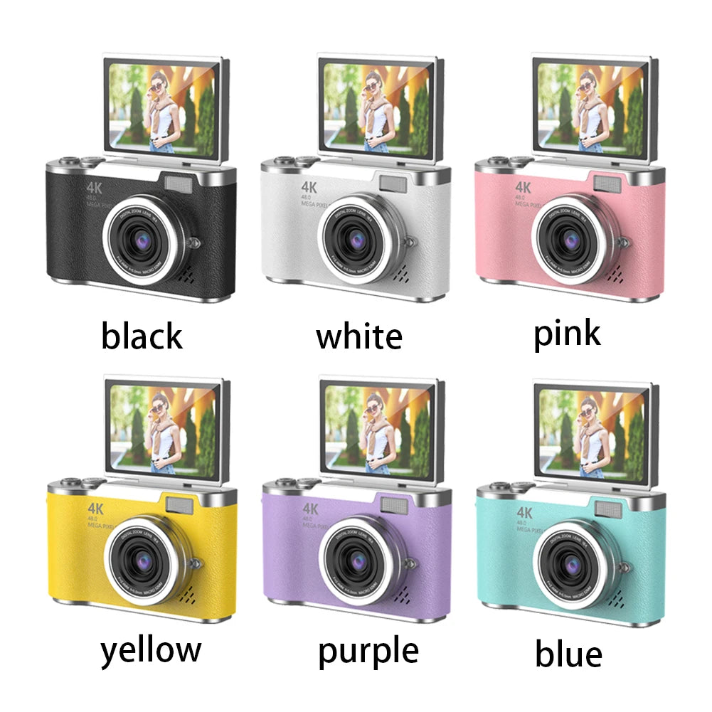 48MP 4K Digital Camera with 8X Zoom and 180° Flip Screen