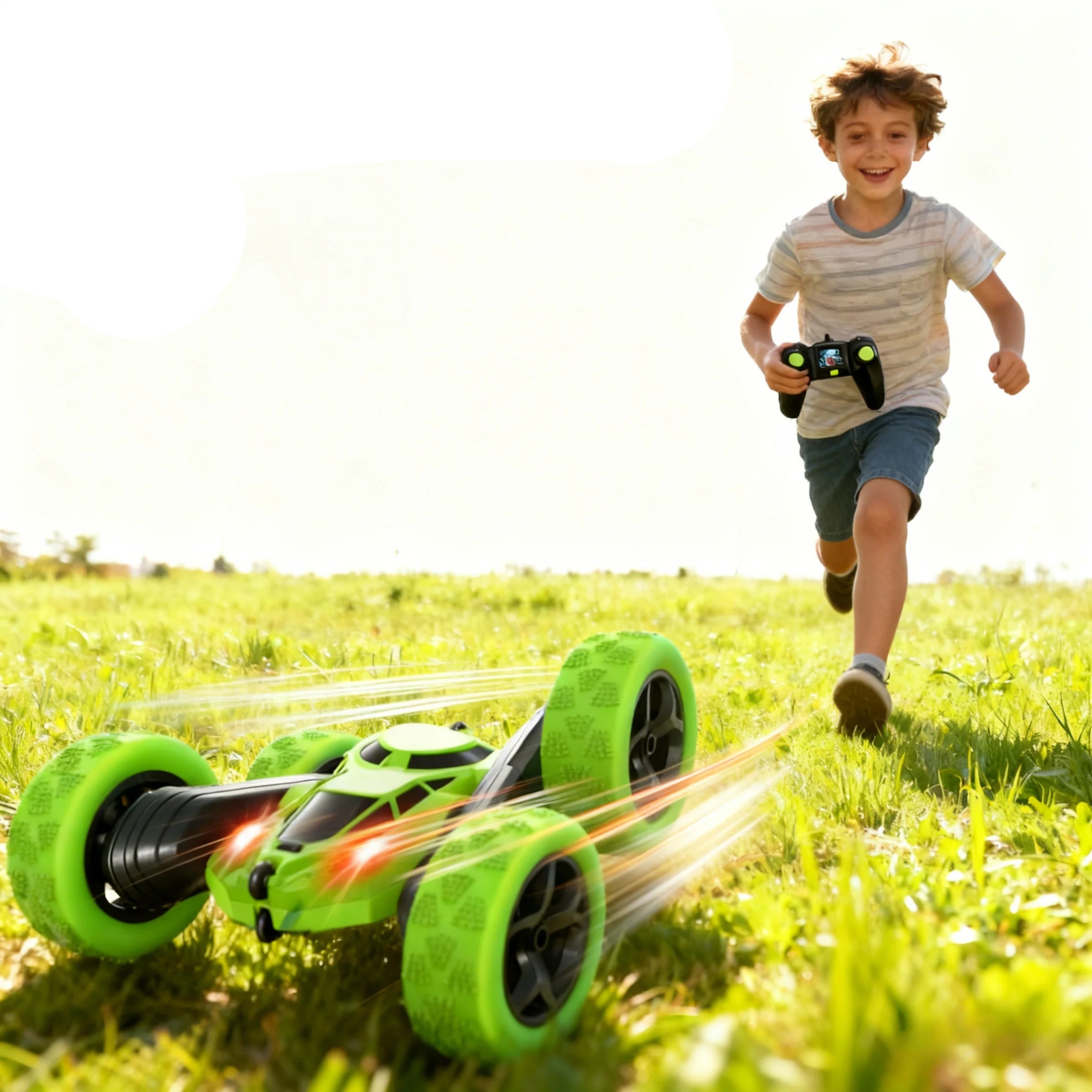 360° Flipping Double-Sided Stunt RC Car - 4WD High Speed with Cool LED Lights, Kids Gift