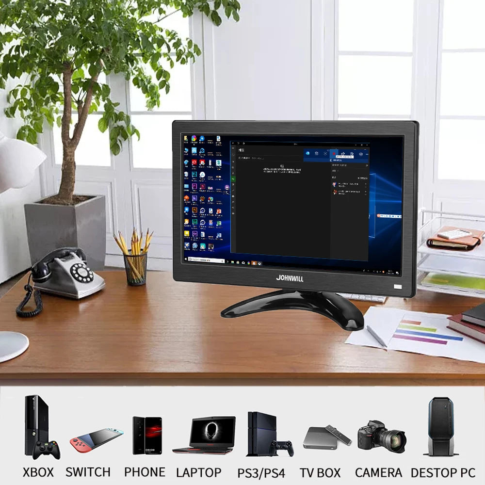 13.3" HD Portable Monitor - 1366x768 LCD Display with Speakers for Gaming, Raspberry Pi & Laptop Extension