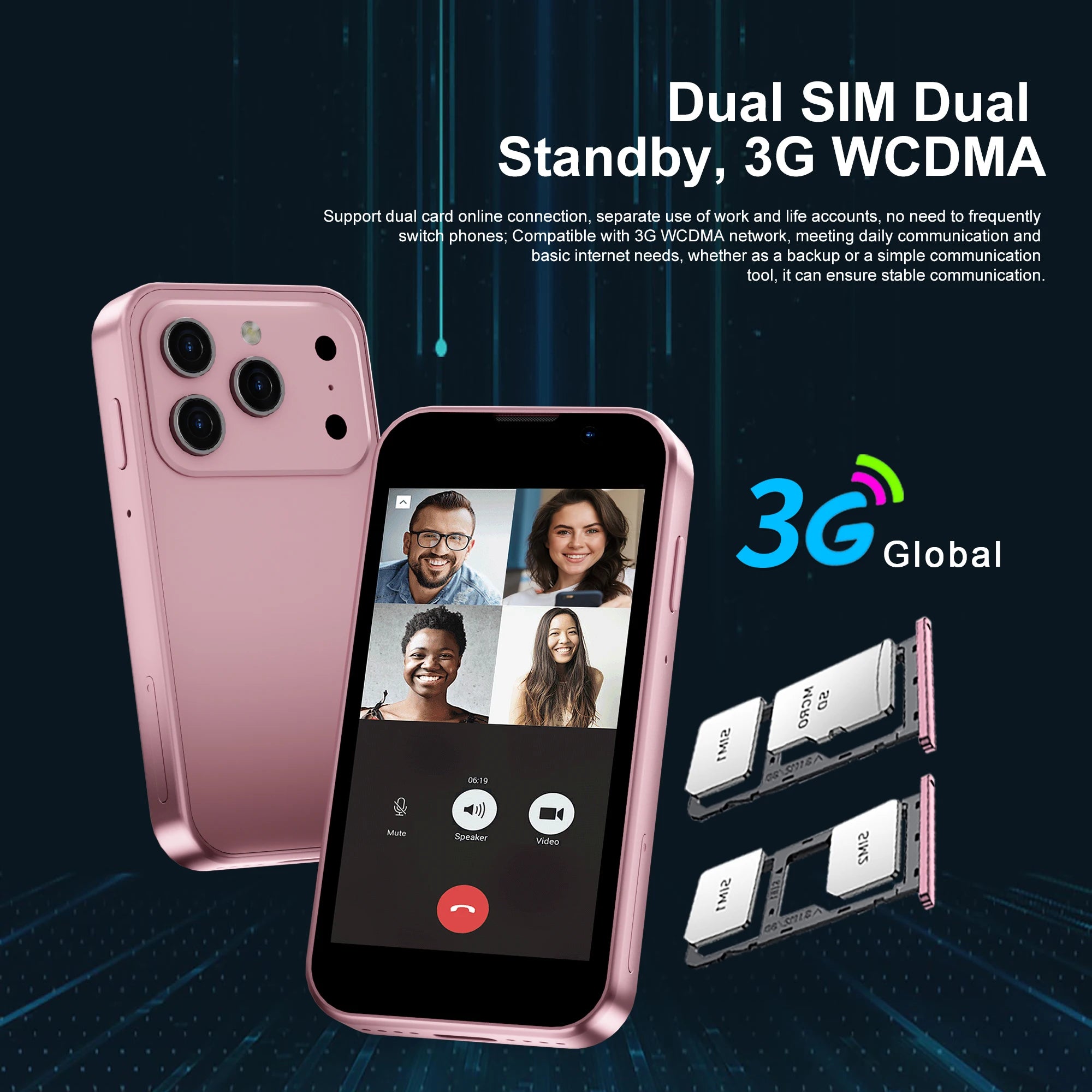 2026New SERVO mini Smartphone 3.0" HD Screen 2GB+16GB 3G WCDMA GPS Small Smart Phone Android 9.0 Face Unlock Pocket Mobile Phone