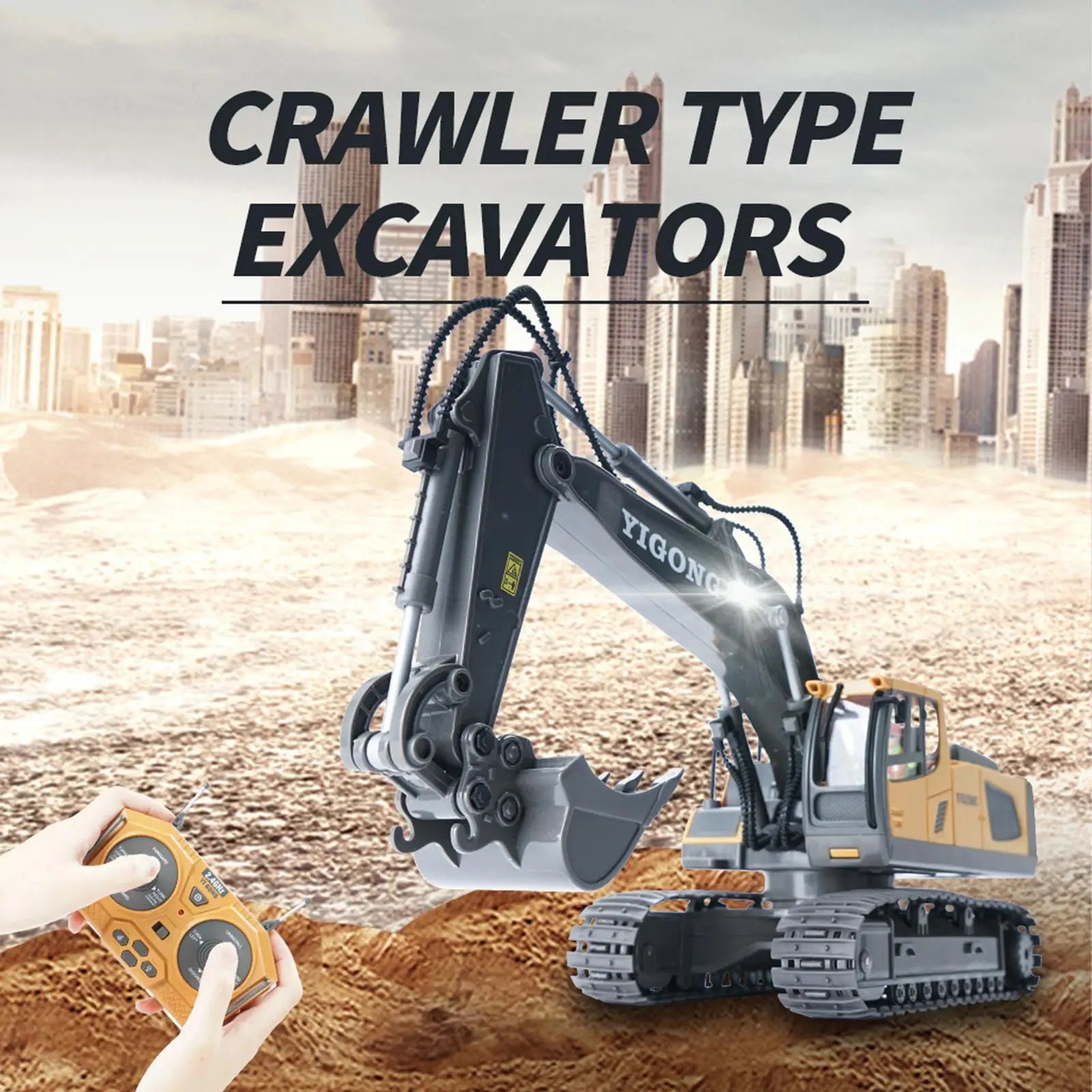 1:20 Scale RC Excavator - 11-Channel Wireless Construction Toy, Remote Control Digger