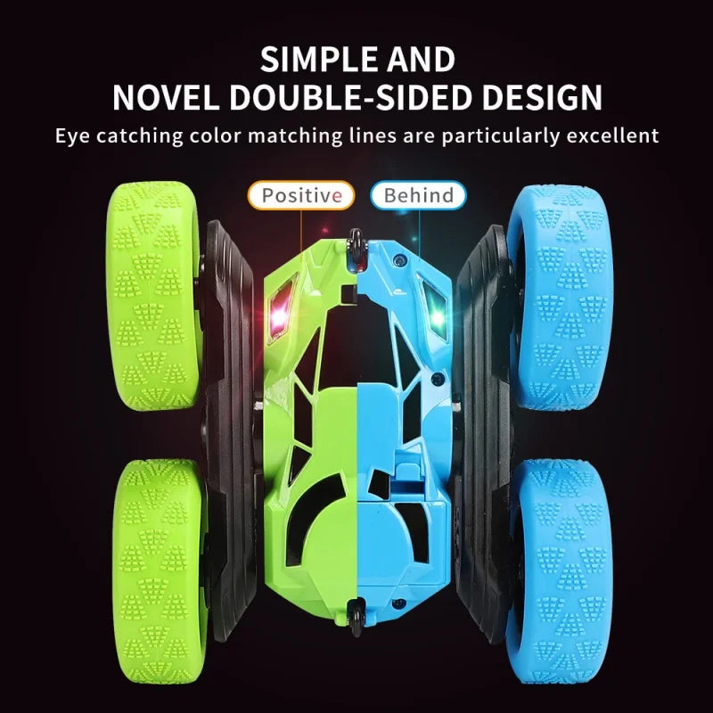 360° Flipping Double-Sided Stunt RC Car - 4WD High Speed with Cool LED Lights, Kids Gift
