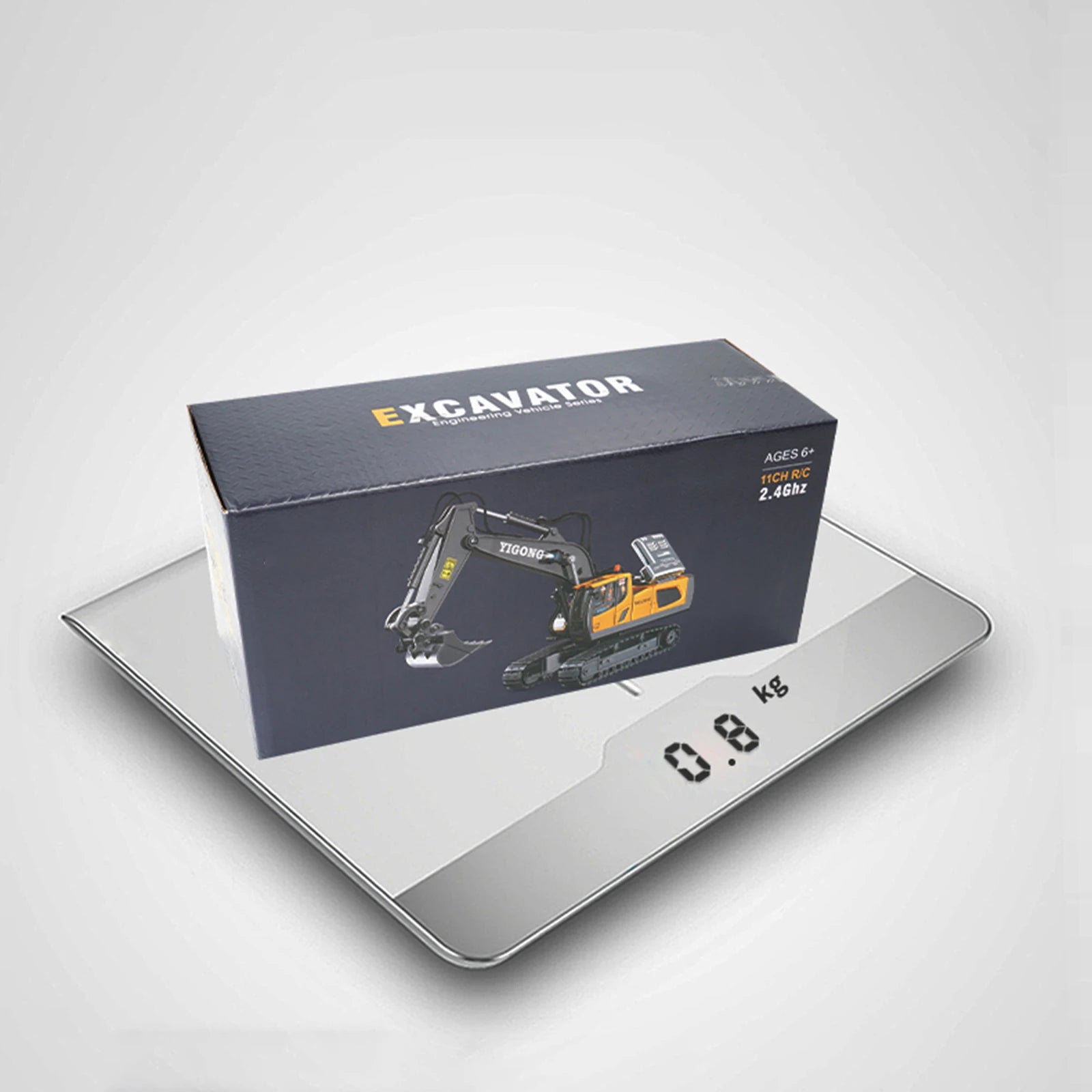 1:20 Scale RC Excavator - 11-Channel Wireless Construction Toy, Remote Control Digger