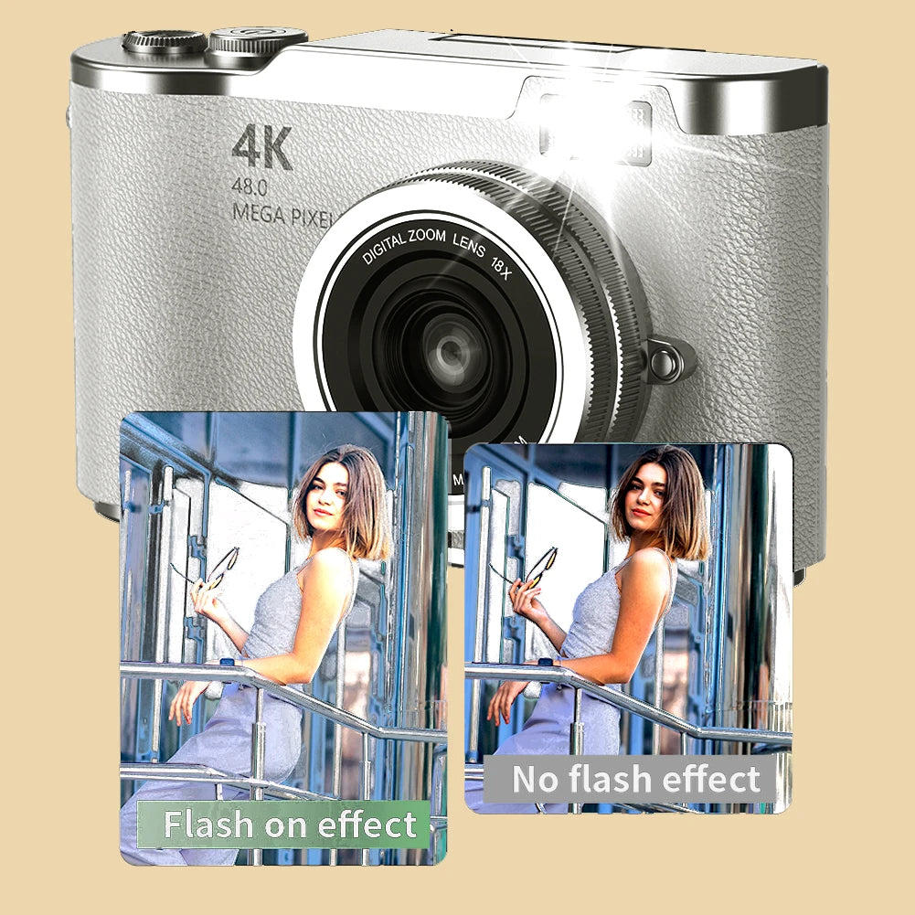 48MP 4K Digital Camera with 8X Zoom and 180° Flip Screen