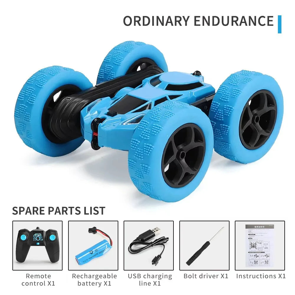 360° Flipping Double-Sided Stunt RC Car - 4WD High Speed with Cool LED Lights, Kids Gift
