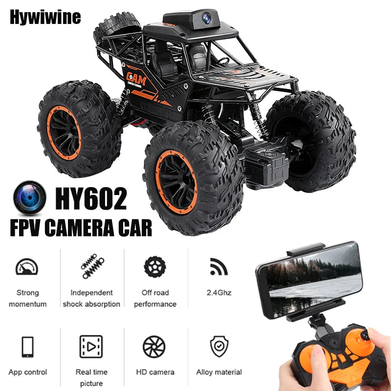 1:18 RC Car with HD 720P WiFi FPV Camera - 2.4G Remote Control Climbing SUV Stunt Toy