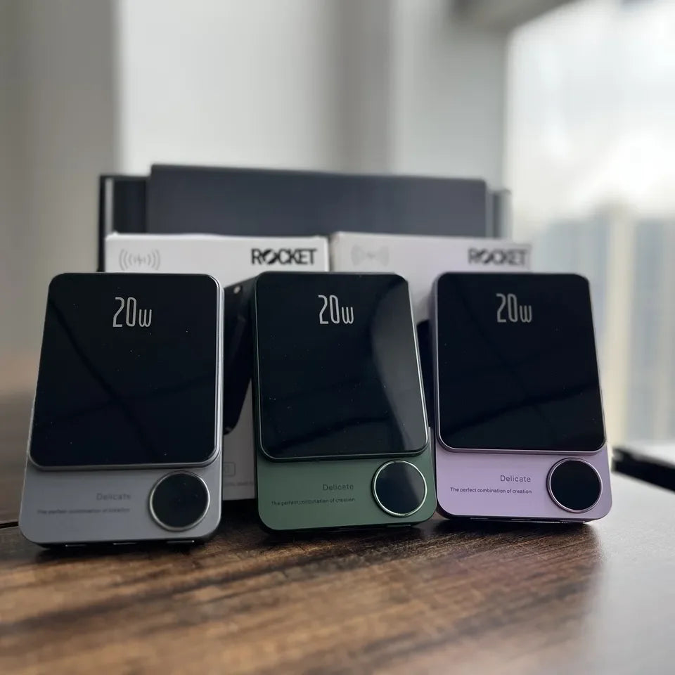 10000mAh Magnetic Wireless Power Bank for iPhone 15/14/13/12 - MagSafe Compatible Fast Charging Battery Pack