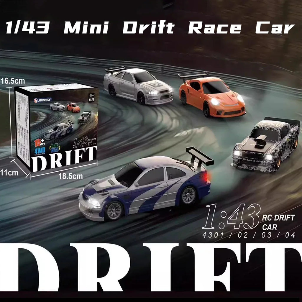 1/43 Scale RC Drift Car - 4WD High Speed Mini Racing Car, 2.4G Remote Control, Boy Toy Gift