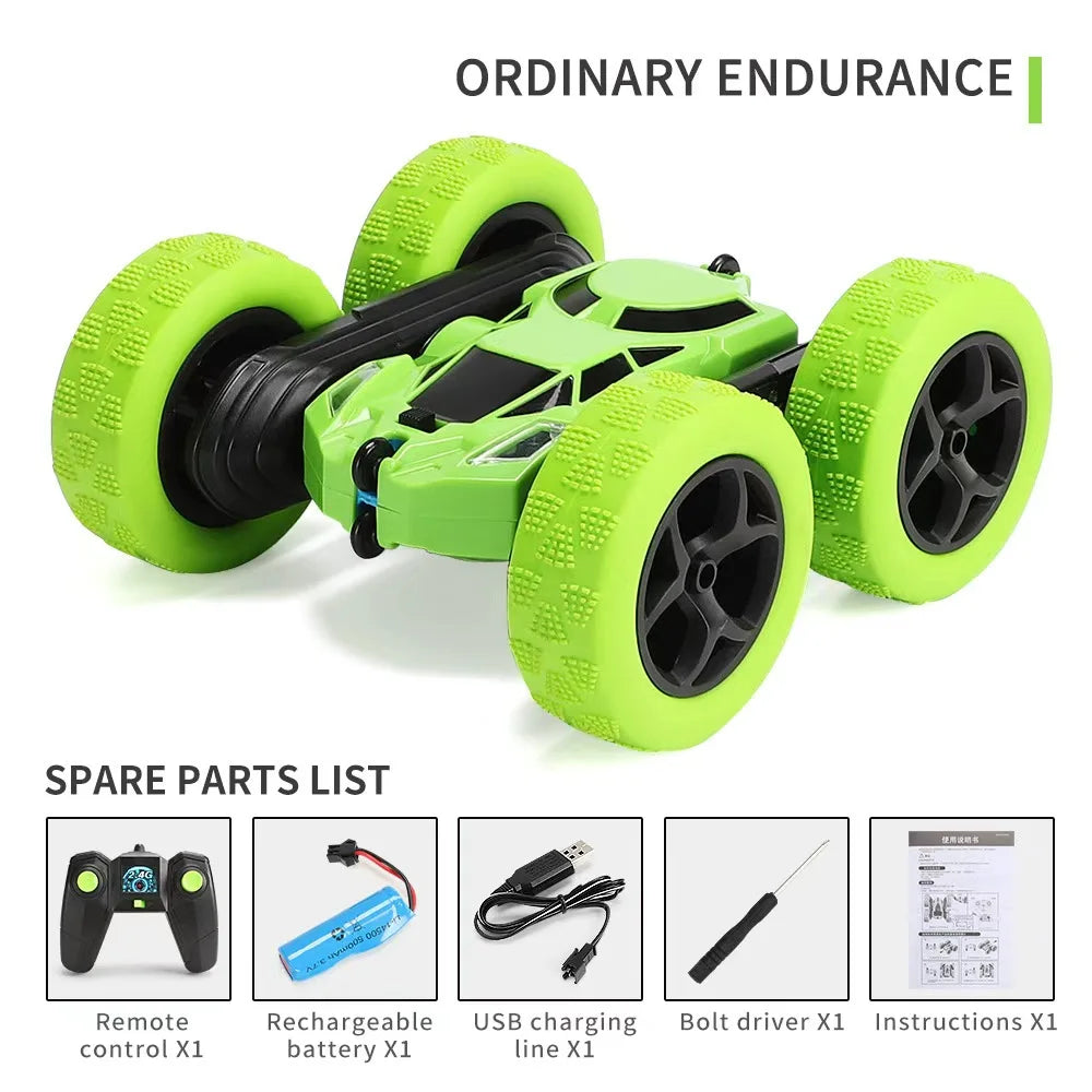 360° Flipping Double-Sided Stunt RC Car - 4WD High Speed with Cool LED Lights, Kids Gift
