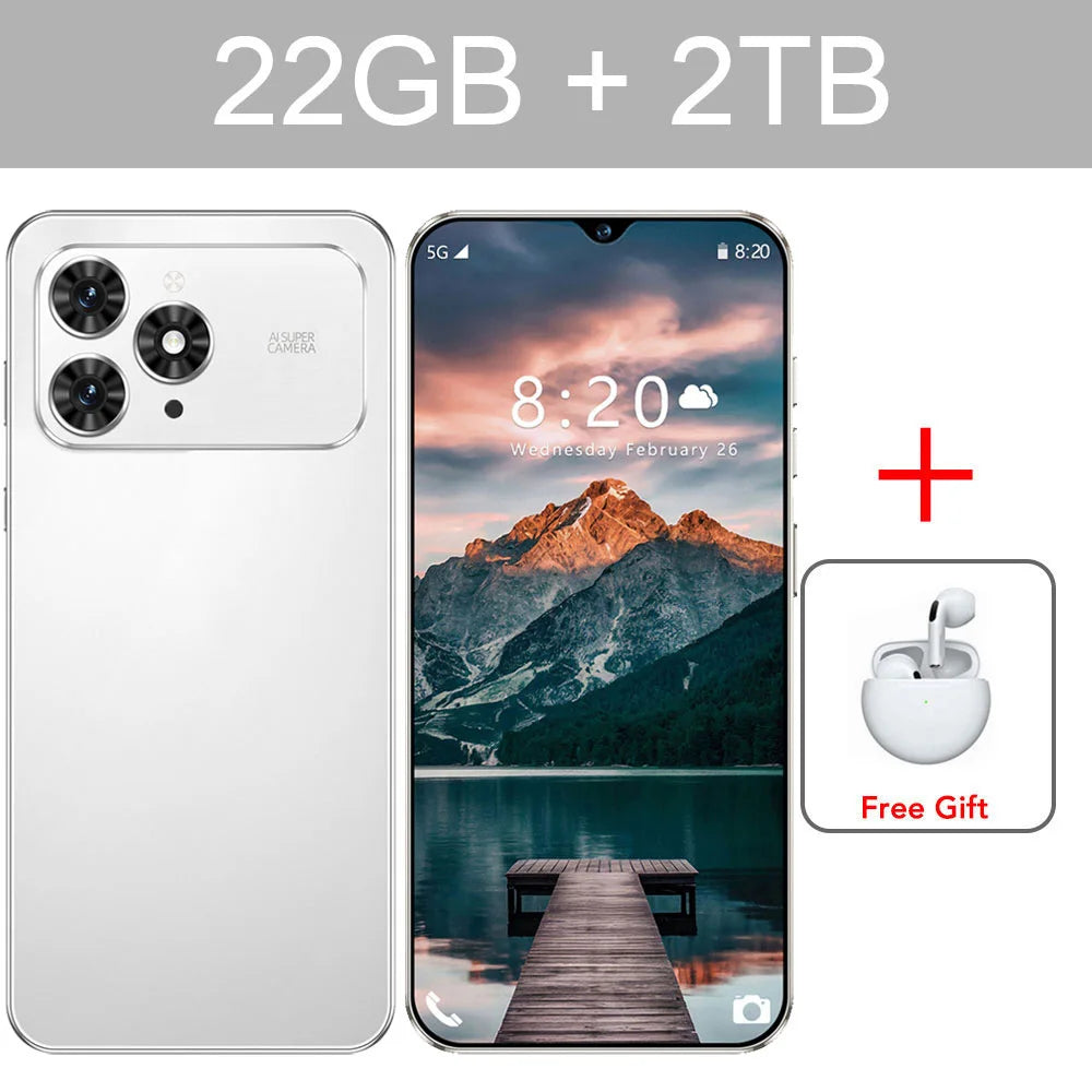 2026 HOT NEW i17 Pro Max 7.0HD Global Edition Original Smart Dual Card 8000mAh Battery Android 15 Facial Recognition Function