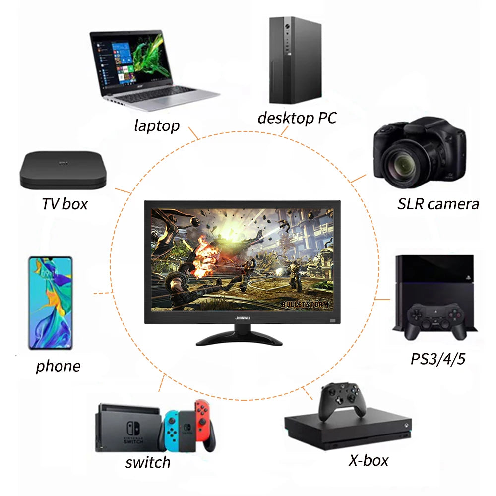 13.3" HD Portable Monitor - 1366x768 LCD Display with Speakers for Gaming, Raspberry Pi & Laptop Extension