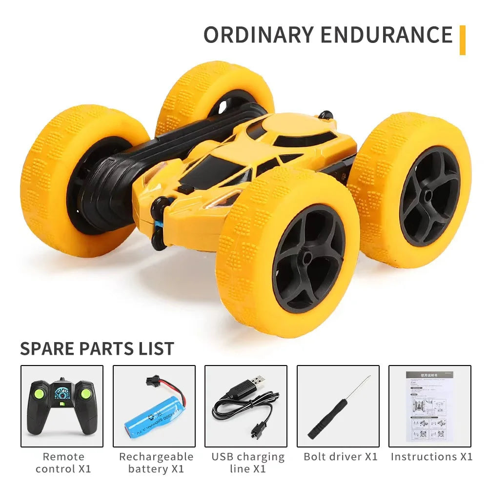 360° Flipping Double-Sided Stunt RC Car - 4WD High Speed with Cool LED Lights, Kids Gift