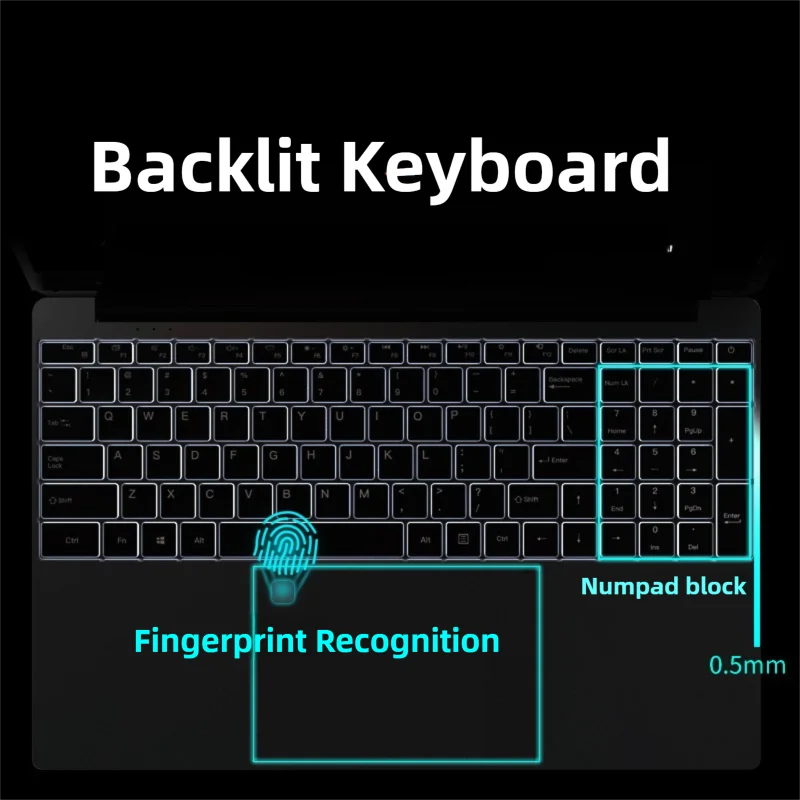 15.6" IPS Gaming Laptop - Intel N5095, 32GB DDR4, 1TB SSD, Windows 11