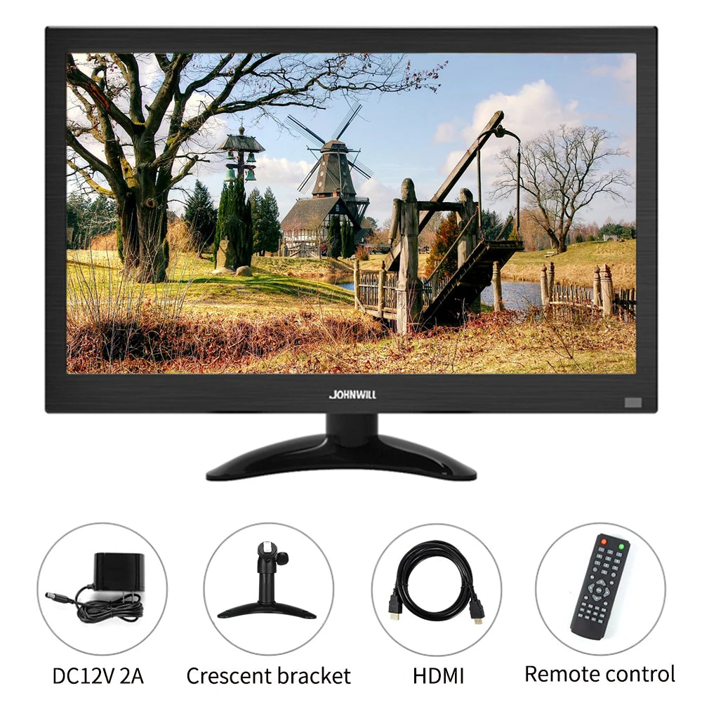 13.3" HD Portable Monitor - 1366x768 LCD Display with Speakers for Gaming, Raspberry Pi & Laptop Extension